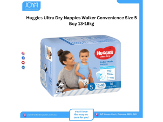 Huggies Ultra Dry Nappies Walker Convenience Size 5 Boy 13-18kg | Australia