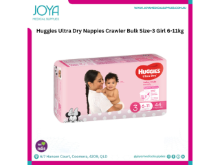 Huggies Ultra Dry Nappies Crawler Bulk Size-3 Girl 6-11kg - Australia