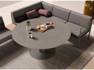 Stylish Orb LOW 150cm Outdoor Dining Table – Urban Grey Top