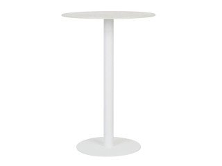 Elegant Portsea Round Bar Table – White Stone Finish