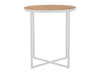 Cali Cross Bar Table – Natural Teak – White – Stylish & Durable
