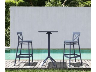 Siesta Sky Bar Table 3-Piece Set with Cross 75 Bar Stools