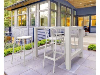 Siesta 5 Piece Outdoor Bar Table Set with Victor Bar Stools